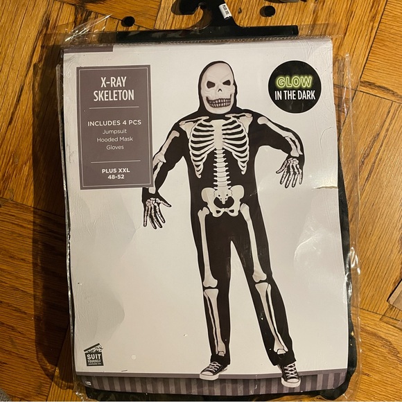 Glow in the Dark X-Ray Skeleton Costume, Men’s XXL 48-52, NWT. - Picture 2 of 12